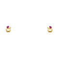 14K Yellow Gold Apple CZ Stud (ST326)