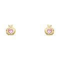 14K Yellow Gold Apple Big CZ Stud (ST327)