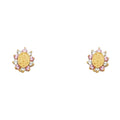 14K Yellow Gold Pink CZ Guadalupe Stud (ST334)