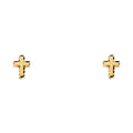 14K Yellow Gold Cross Stud (ST345)