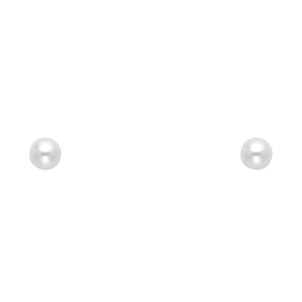 14K Yellow Gold 4 mm Pearl Stud (ST349)
