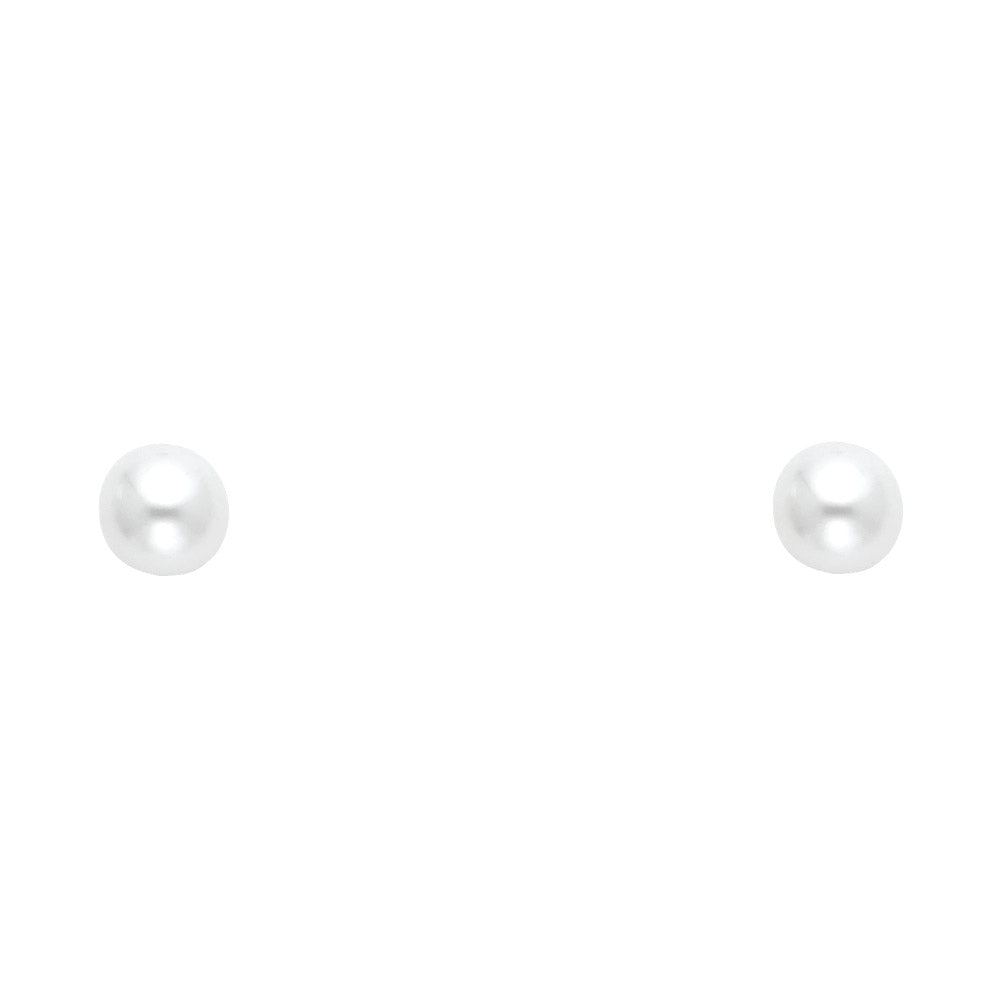 14K Yellow Gold 5 mm Pearl Stud (ST350)