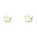 14K Yellow Gold CZ Crown Stud (ST351)