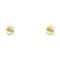 14K Yellow Gold CZ Dollar Stud (ST355)