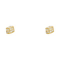 14K Yellow Gold CZ Small Dice Stud (ST363)