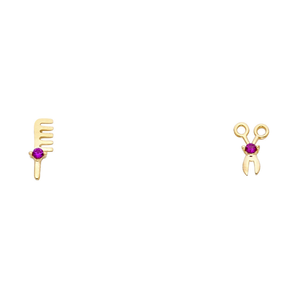 14K Yellow Gold Stud Earrings (ST369)