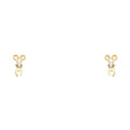 14K Yellow Gold Scissor CZ Stud (ST370)