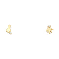 14K Yellow Gold CZ Hand & Foot Stud (ST372)