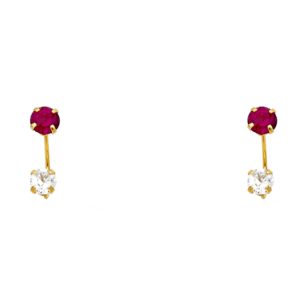 14K Yellow Gold Stud Earrings (ST386)