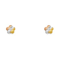 14K Yellow White Rose Gold Stud Earrings (ST422)