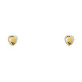 14K Two Tone Gold Stud Earrings (ST442)