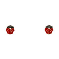 14K Yellow Gold Enamel Stud Earrings