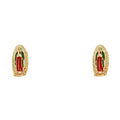 14K Yellow Gold Enamel Stud Earrings
