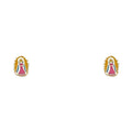 14K Yellow Gold Enamel Stud Earrings