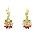 14K Two Tone Gold Stud Earrings (ST481)