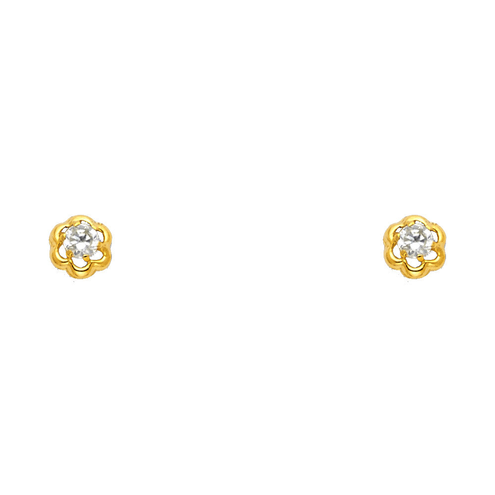 14K Yellow Gold Stud Earrings (ST489)