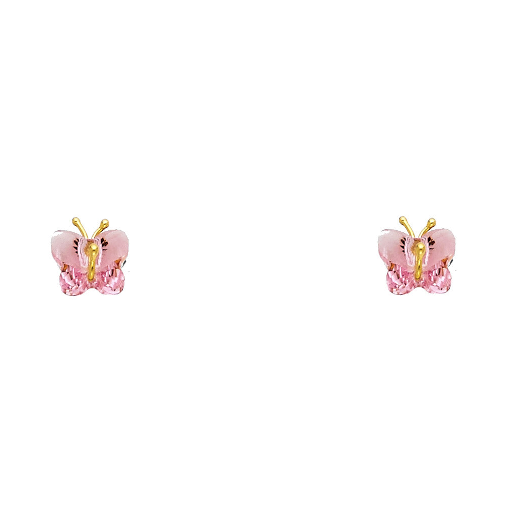 14K Yellow Gold Stud Earrings (ST497)
