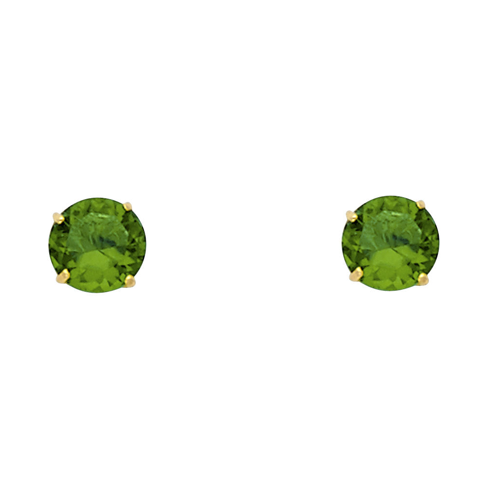 14K Yellow Gold 5 mm Round Stud Earrings (Jan - Dec)