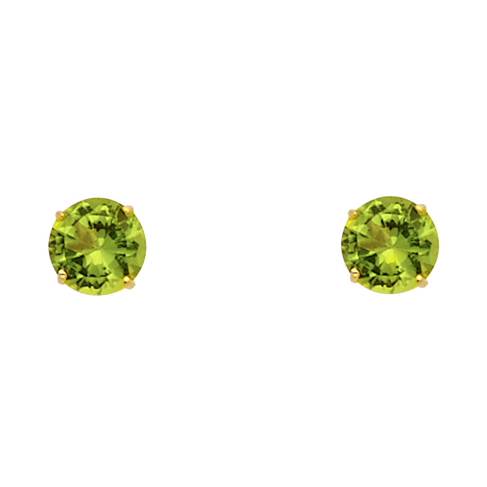 14K Yellow Gold 5 mm Round Stud Earrings (Jan - Dec)