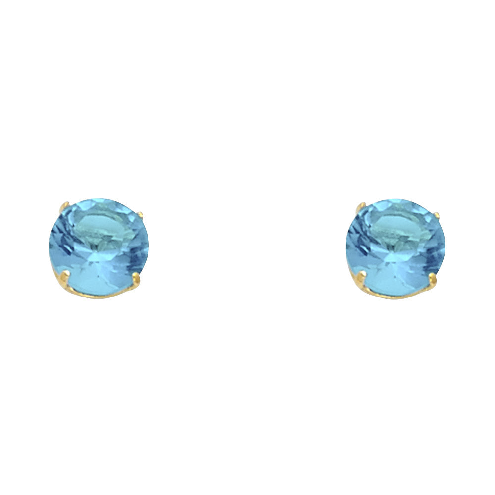 14K Yellow Gold 5 mm Round Stud Earrings (Jan - Dec)