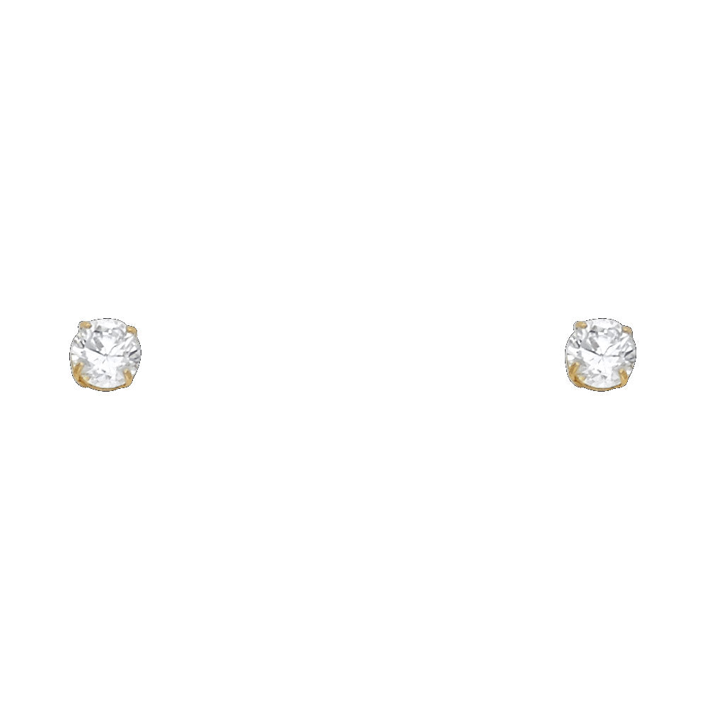 14K Yellow Gold Round 4 mm Stud Earrings (Jan - Dec)