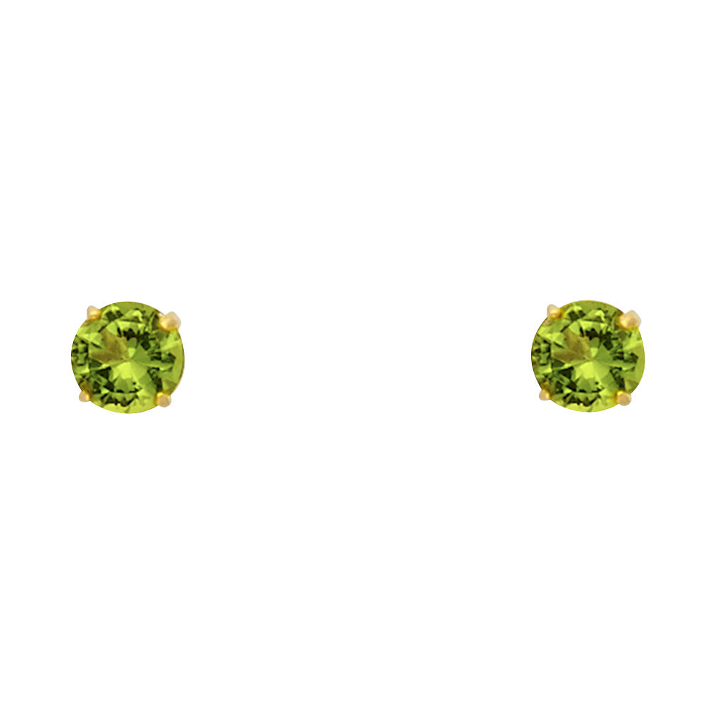 14K Yellow Gold Round 4 mm Stud Earrings (Jan - Dec)