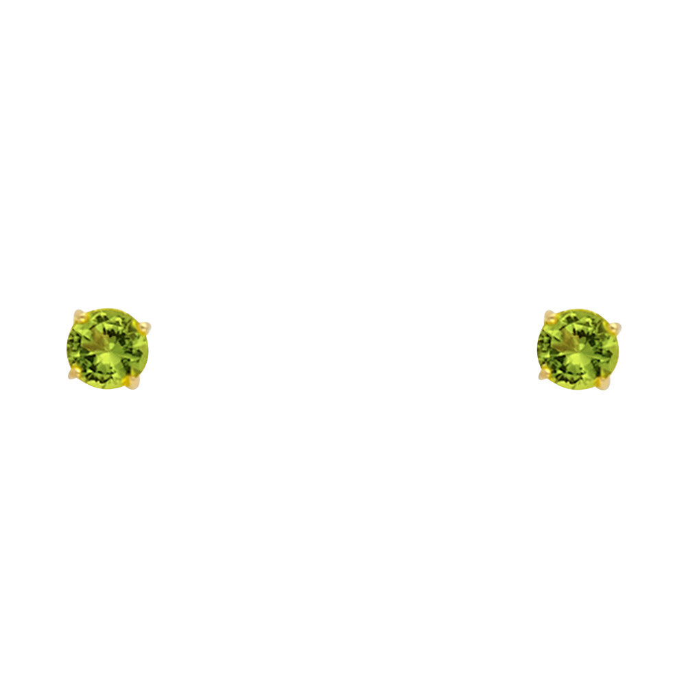 14K Yellow Gold Round 3 mm Stud Earrings (Jan - Dec)