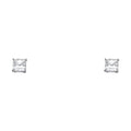 14K White Gold Princess 4 mm Stud (ST527)