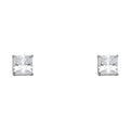 14K White Gold Princess 6 mm Stud (ST534)