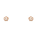 14K Two Tone Gold Stud Earrings (ST549)