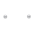 14K White Gold Rhodium Plated Scew Back Ball Earrings (2 mm - 6 mm)