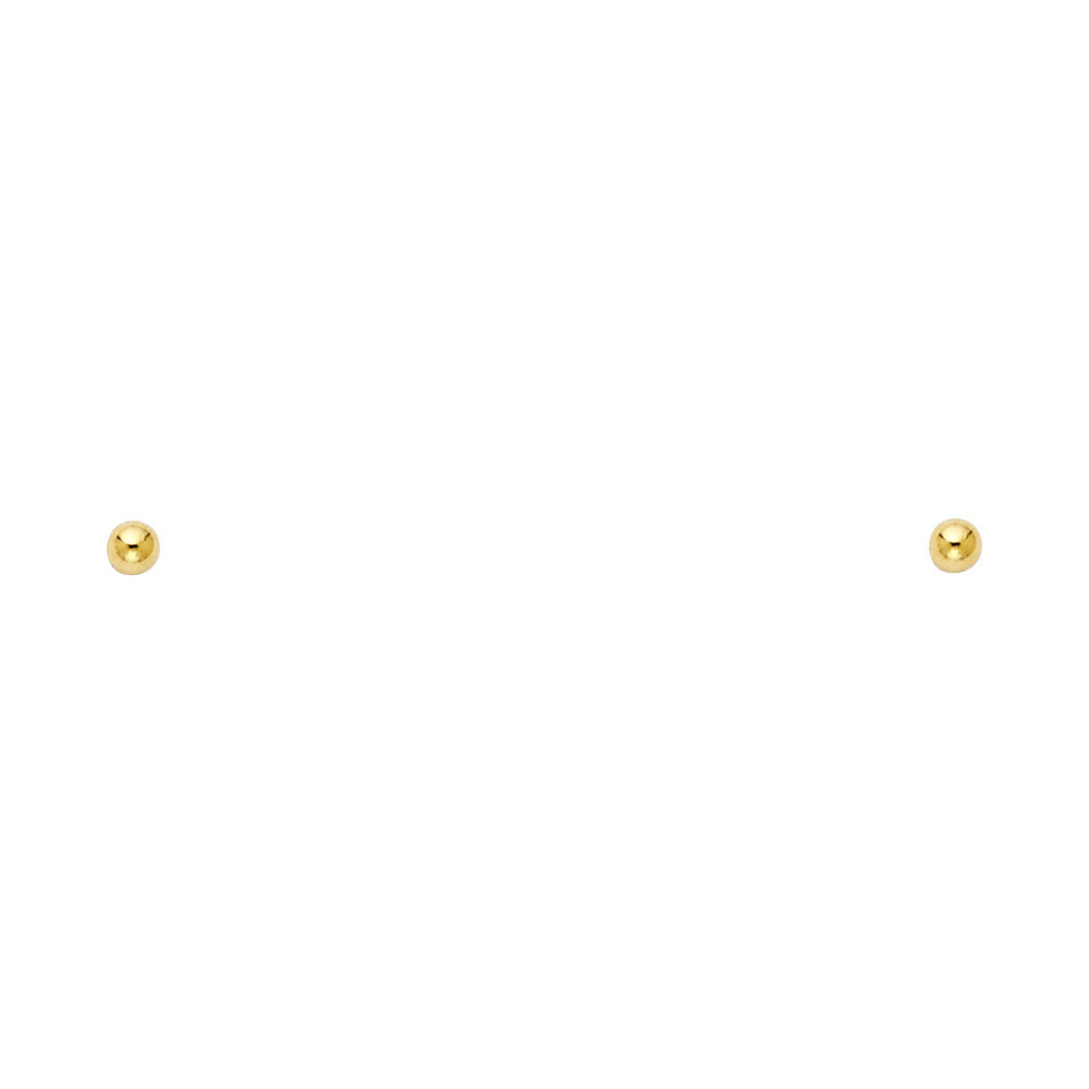 14K Yellow Gold Screw Ball Earrings (2 mm - 6 mm)