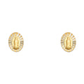 14K Oval Guadalupe Screw Stud
