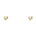 14K 2.7 mm Pearl D/C Heart Screw Stud