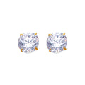 14K Yellow Gold 7 mm Round Bascket Stud with Screw