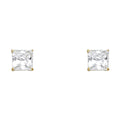 14K Yellow Gold 7 mm Square Bascket Stud with Screw