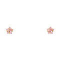 14K White Gold 5 mm Pink Star CZ Stus with Screw