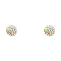 14K Yellow Gold R-Crystal Ball Stud with Screw
