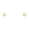 14K Yellow Gold Opal Round Stud with Screw