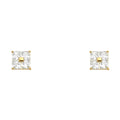 14K Yellow Gold Square CZ Stud with Screw Back