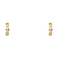 14K Yellow Gold Channel CZ Stud with Screw
