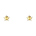 14K Yellow Gold Star CZ Stud with Screw Back