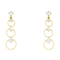 14K Yellow Gold CZ Dangle Stud with Screw