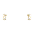 14K Yellow Gold CZ Stud with Screw Back