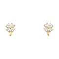 14K Yellow Gold Clover CZ Stud with Screw