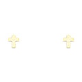 14K Yellow Gold Cross Stud with Screw Back
