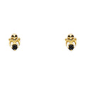 14K Yellow Gold Skull CZ Stud with Screw Back