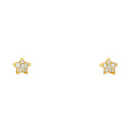 14K Yellow Gold Star CZ Stud with Screw Back