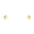14K Yellow Gold Star CZ Stud with Screw Back
