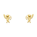 14K Yellow Gold Cupid CZ Stud with Screw